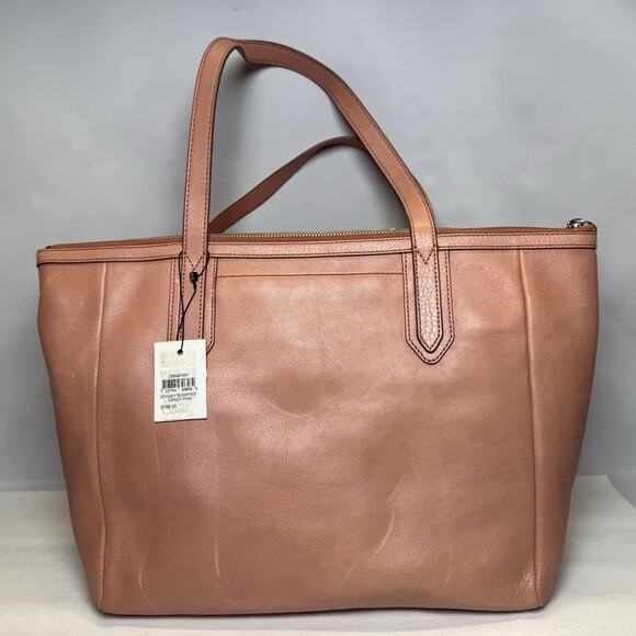 Fossil Womens Purse Sydney Shopper Candy Pink Leather 2 Strap Shoulder Tote NWT - Picture 8 of 14